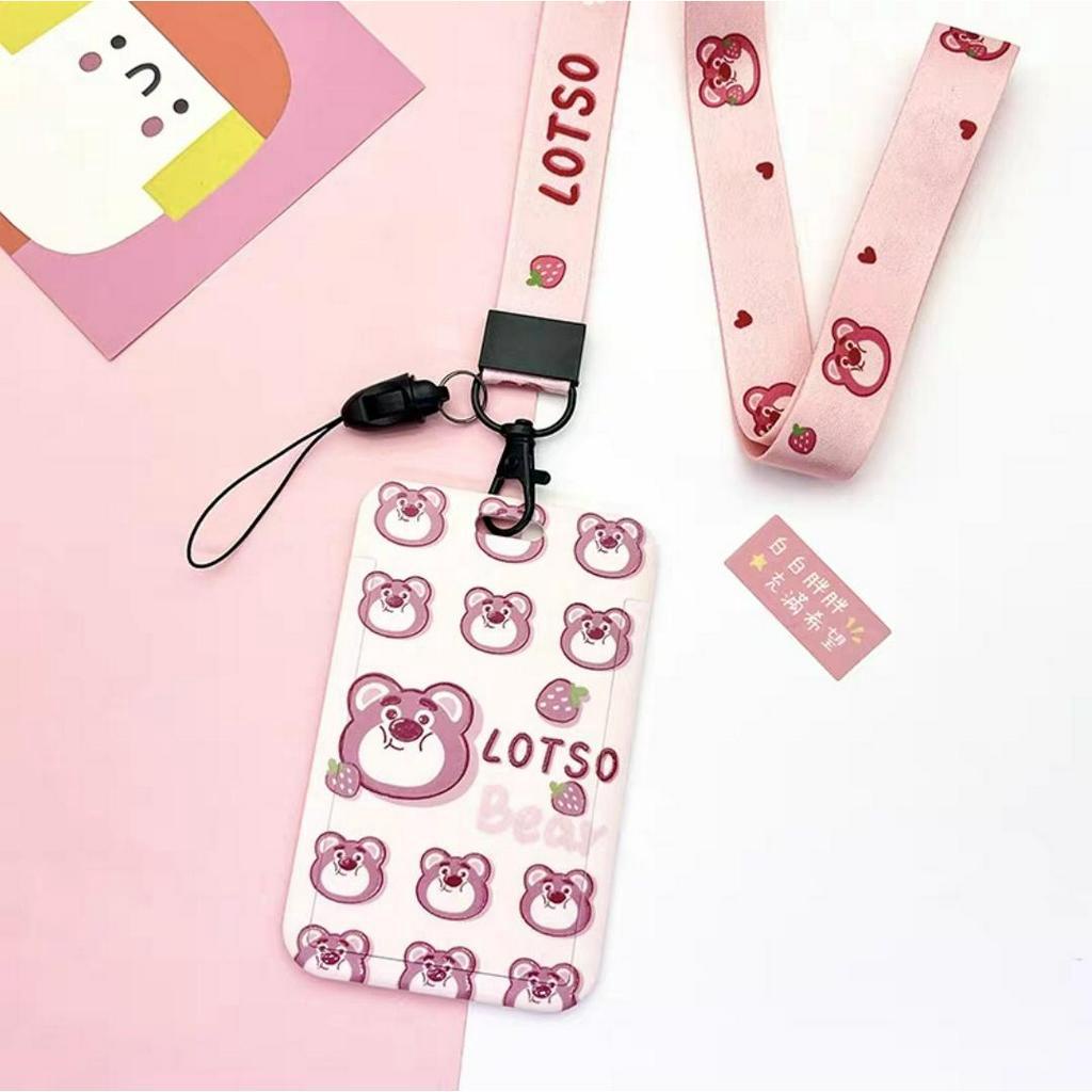 Sanrio Hard Case Holder Kartu ID  / ID Card Tali Karakter Kartun Cinnamoroll Kuromi Melody Lotso / ID Card Sanrio Melody Pompurin Kuromi Cinnamonrol