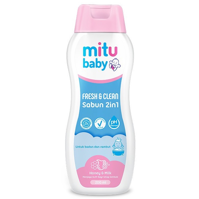 Mitu Baby Hair&amp;Body Wash 2in1 Botol 200ml/popokcibarusah