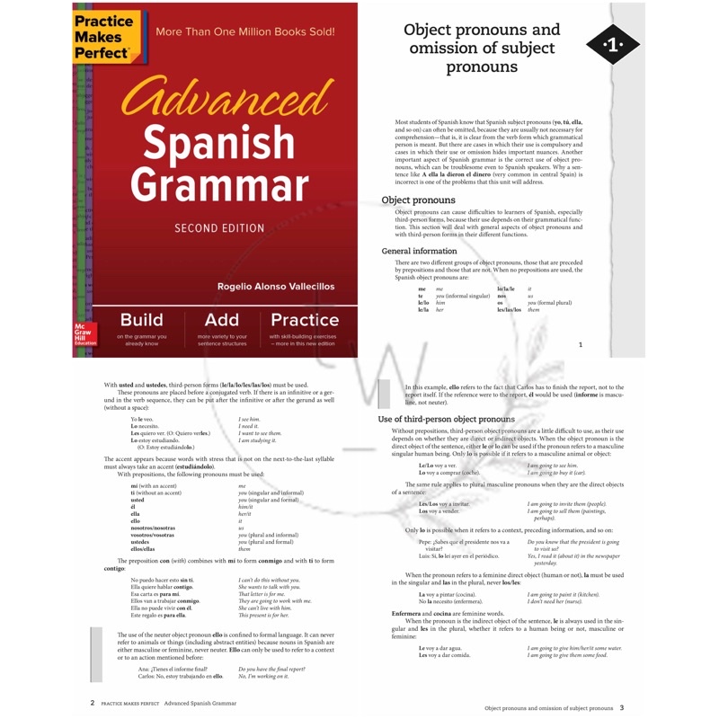 Complete Spanish All-in-One / Basic Spanish / Grammar Intermediate & Advanced / Conversation / Verb Tenses / Vocabulary - Practice Makes Perfect | Buku Bahasa Spanyol-Advanced Grammar