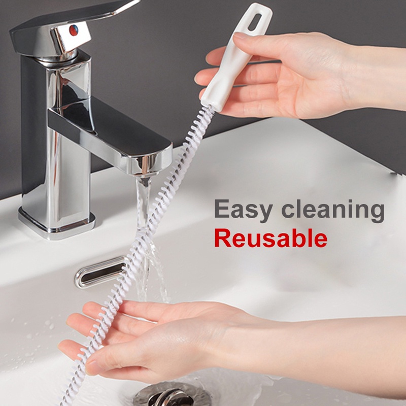 1pcs Bathroom 45cm Plastic Bendable Flexible Hair Sewer Sink Cleaning Brush