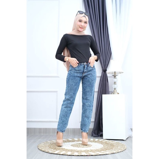 BAGGY BOYFRINDS JEANS TEBAL PRENIUM