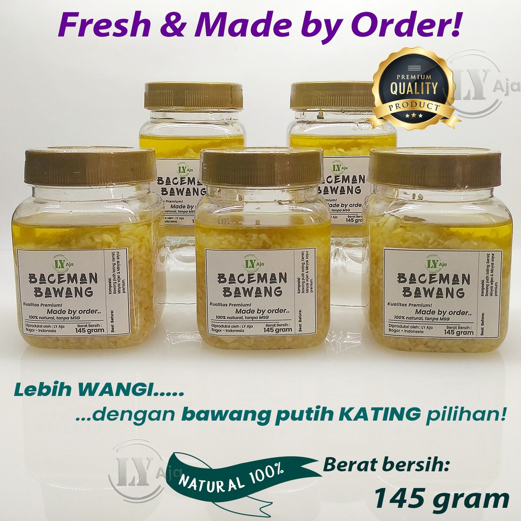 Baceman Bawang Putih Kating LY Aja 145 Gram dalam Minyak Canola Minced Garlic in Oil 145 Gr