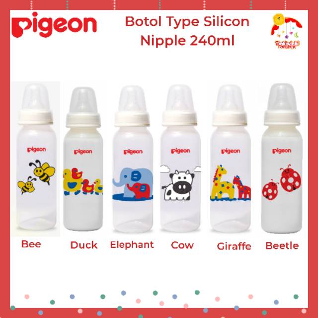 Pigeon Botol Type SIlicon Nipple 240ml Motif