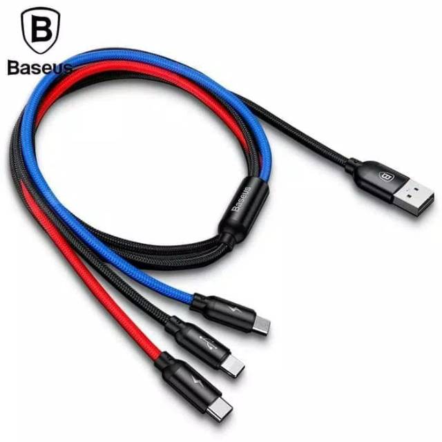 Baseus Cable 3in1 Kabel Data Fast Charging 3in1 Baseus Original 120cm