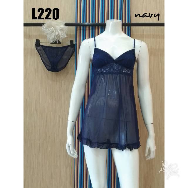Lingerie baju tidur daster gaun malam daster transparan celana mewah L220