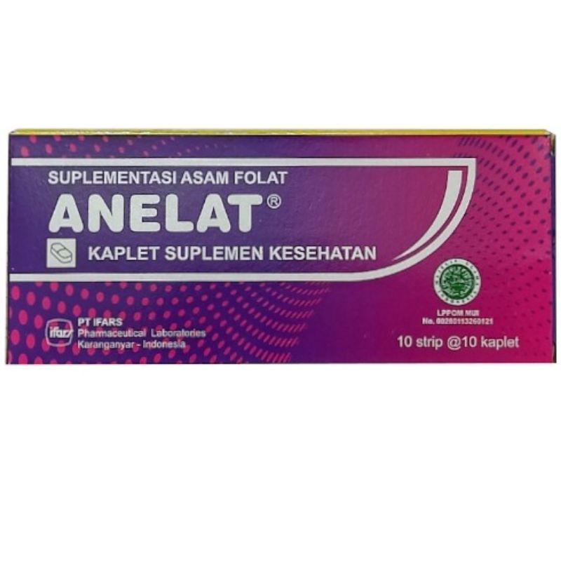 1 box ANELAT Suplemen Asam folat / Anelat isi 100tablet Original Anelat AsamFolat 1mg