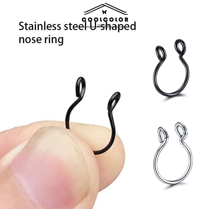 COD Cincin Hidung Bentuk U Bahan Stainless Steel Untuk Aksesoris
