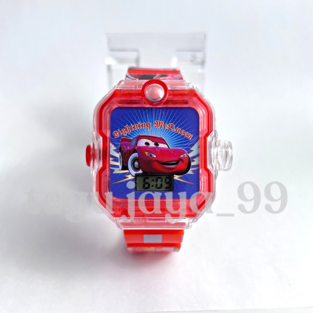 JAM TANGAN FASHION ANAK LAKI LAKI LAMPU MUSIK KARAKTER CARS TE1054