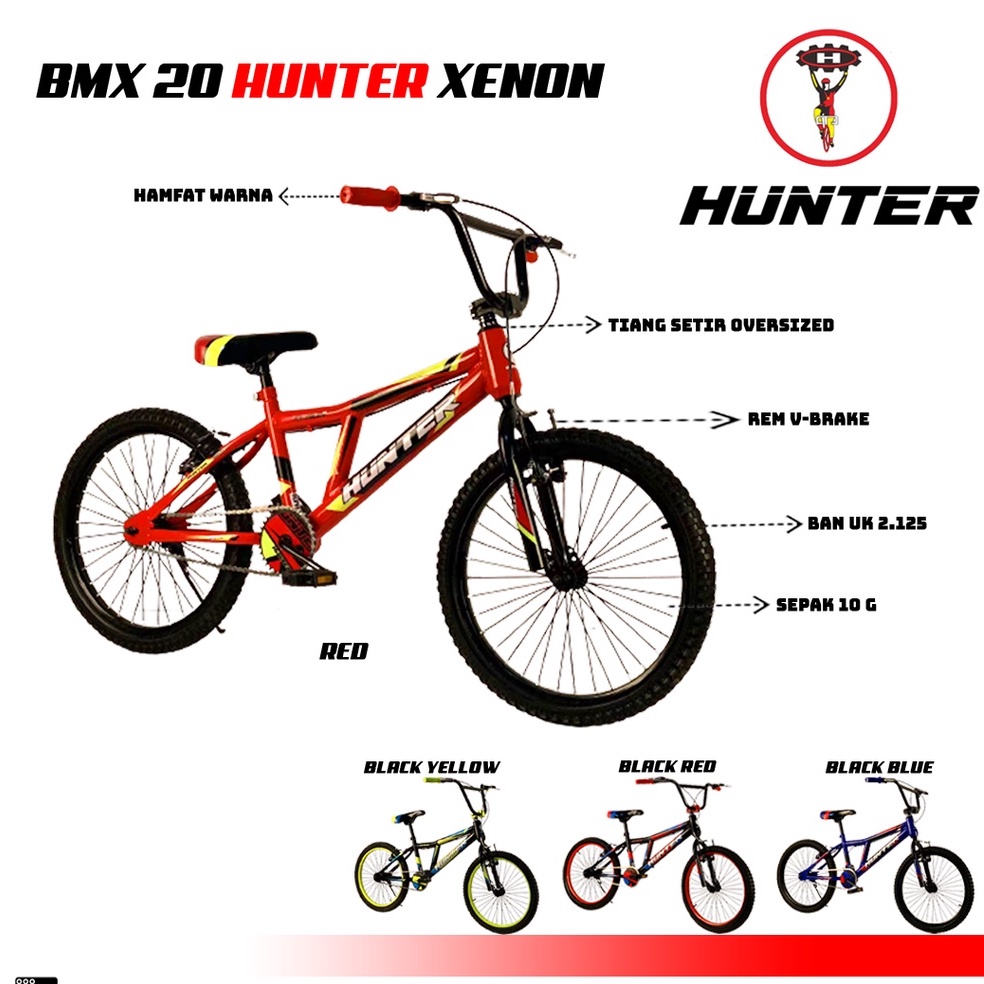 ❤Bazar❤ Sepeda Anak Cowok BMX 20 Inch Hunter Xenon New