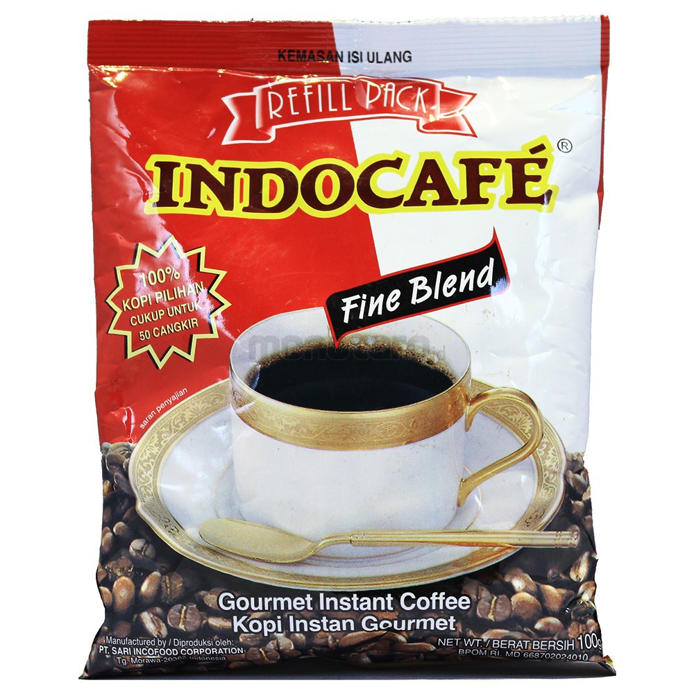  Kopi  Indocafe Fine Blend Refill 100gr Shopee Indonesia 