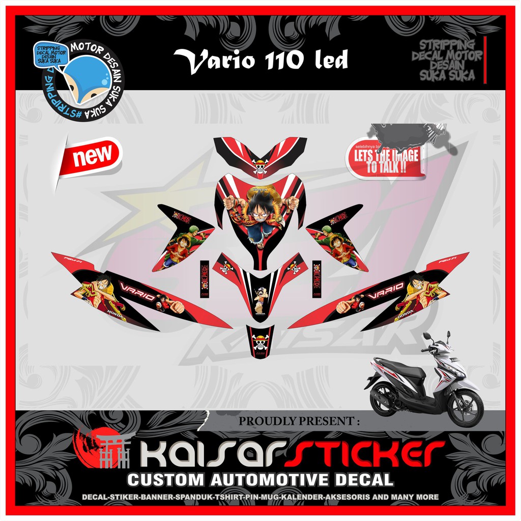 Sticker Decal Motor full body Stiker Honda Vario Techno 110 Fi LED ONE PIECE