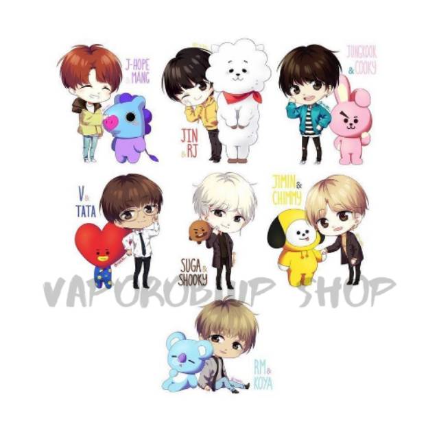  Stiker  BTS  x BT21 Murah cute kpop jimin jungkook v rm suga 