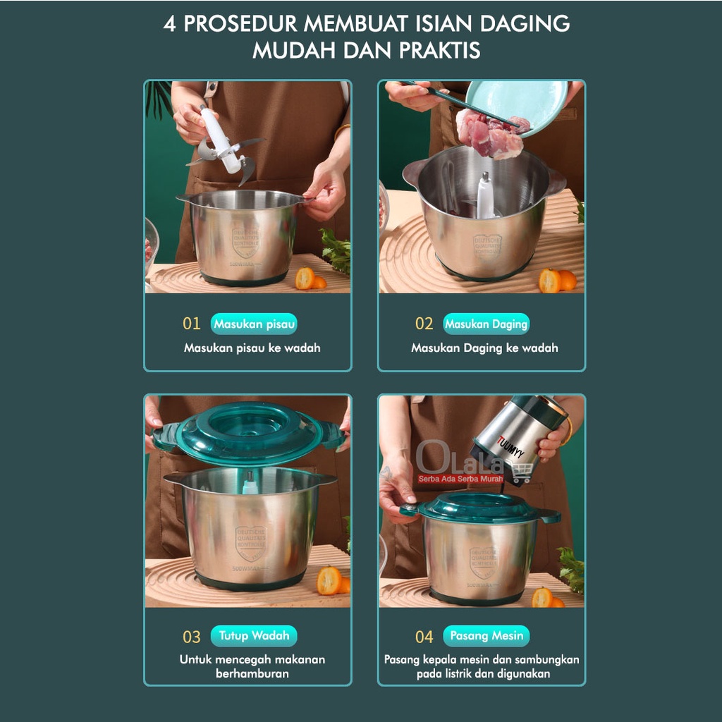 BLENDER GILINGAN STAINLESS MULTIFUNGSI (2L) OLL-0810