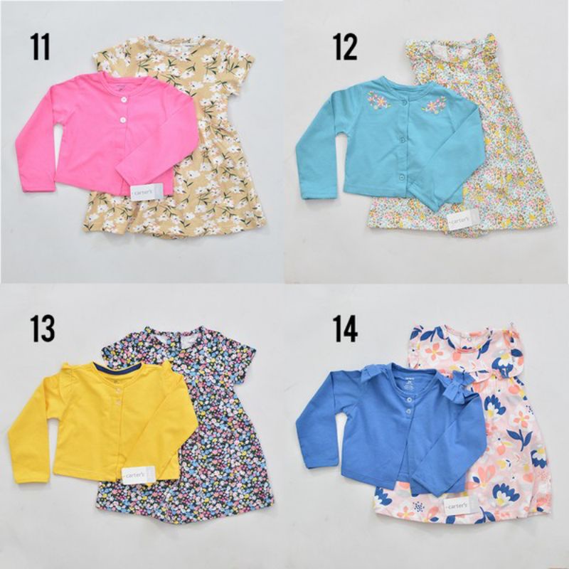 DRESS ROMPER CARDIGAN CARTER'S ANAK BAYI CEWEK C1037-1