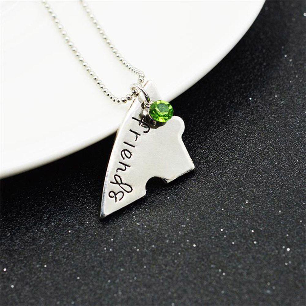 Lily 3/4Pcs/Set Kalung Pribadi Dicap Perhiasan Jantung Puzzle Piece