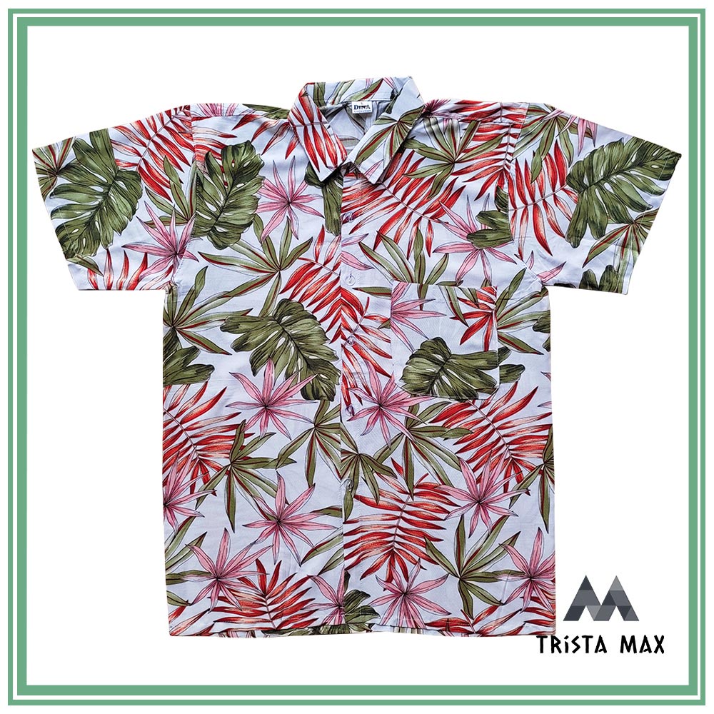Kemeja Pantai Pria Warna Putih - Baju Casual Pantai - Kemeja Pantai Pria