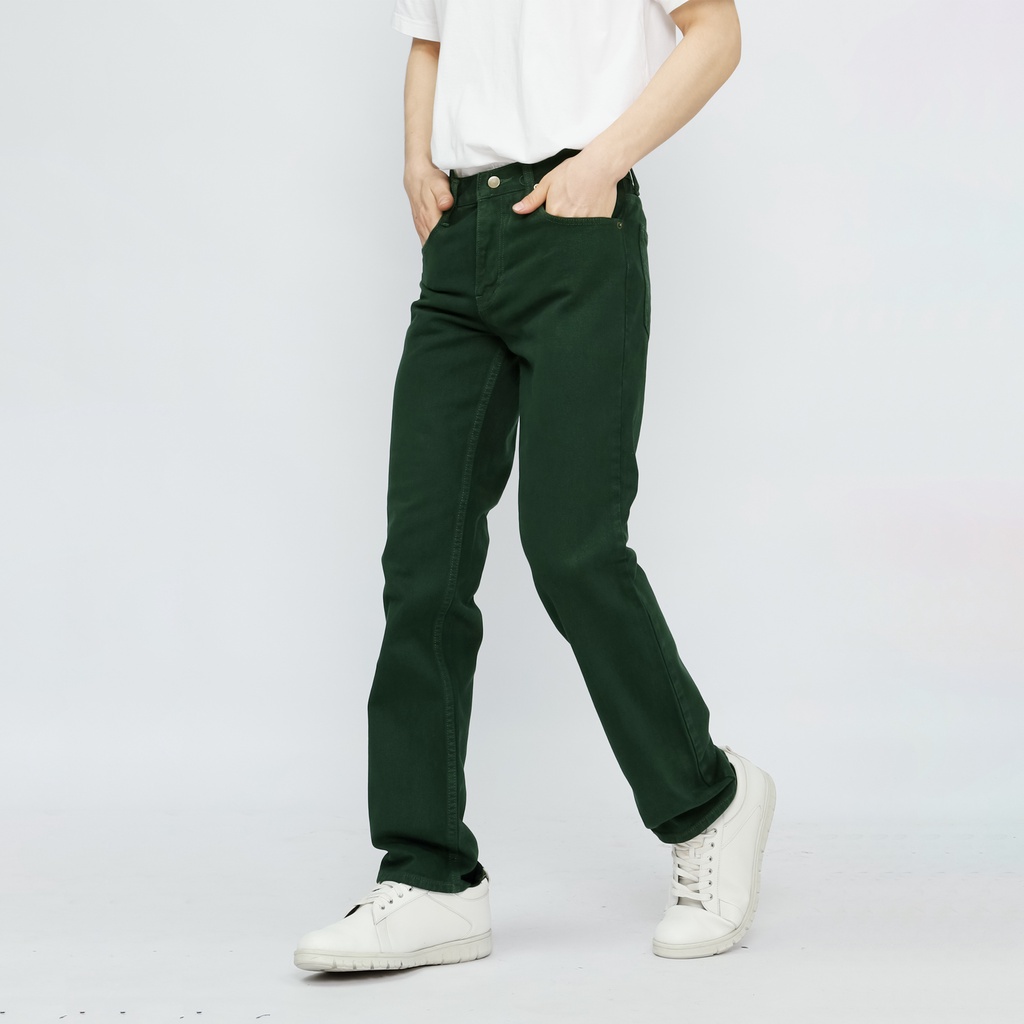 Fathco - Celana Jeans Reguler Basic Green Army