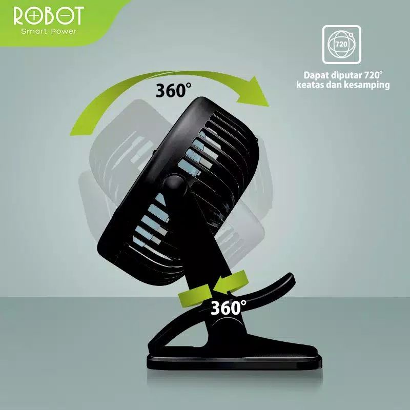 KIPAS MINI FAN ROBOT RT-BF10 MINIFAN ASLI GARANSI RESMI 100% BARU ORIGINAL ROTATING 760 PORTABLE