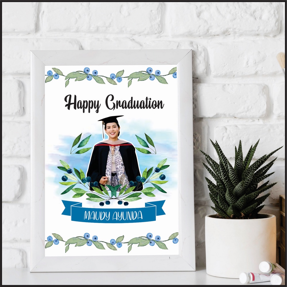 Desain Edit Foto Sketsa kado ulang tahun / wisuda / hadiah pernikahan cetak foto + bingkai