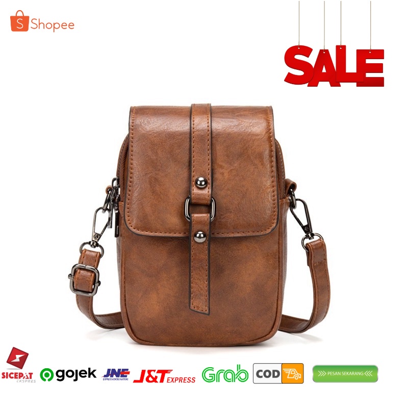 Jual Tas Selempang Kulit Wanita Tas Hp Cewek Retro Mobile Phone Bag 1140 Asli Import