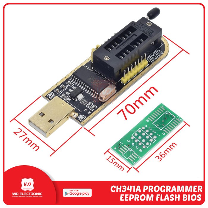 CH341 CH341A PROGRAMMER EEPROM FLASH BIOS FOR 93Cxx 25Cxx 24Cxx