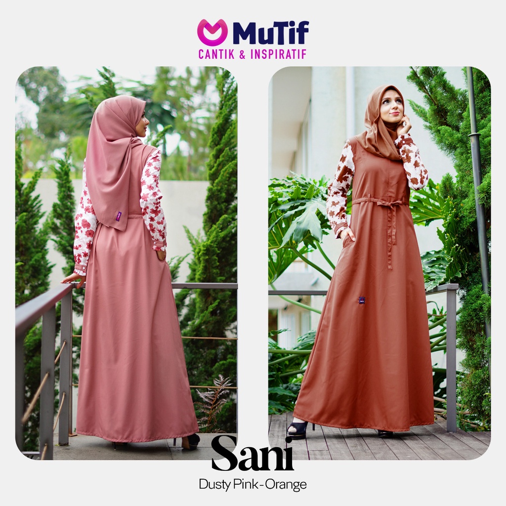 MUTIF | Sani Orange Rust - Flower Sauce | Sani Withered Rose - Flower Dusty / Gamis MuTif - ORI 100%