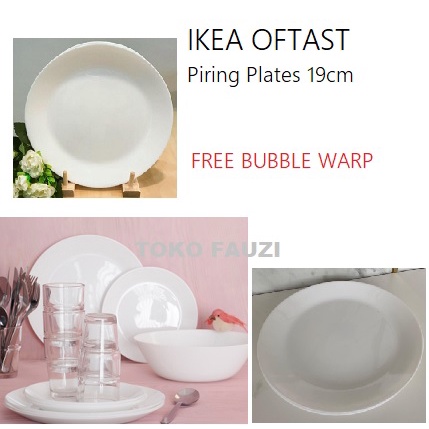 Piring Putih Polos diameter 19cm / Piring saji Oftast IKEA Putih / Piring kecil