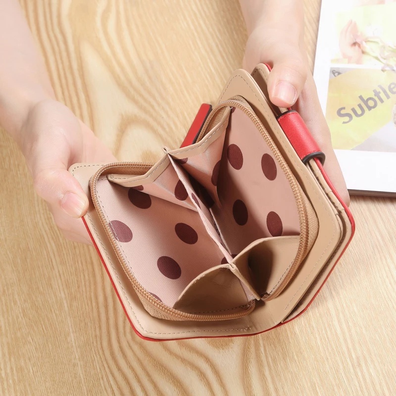 Serenity Dompet Wanita / Terbaru 2023 / Dompet Lipat Mini Wanita / Fashion Import Korea Leaf Pattern / Motif Daun emas - 174