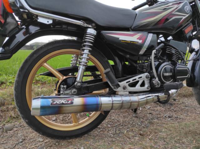 Knalpot RX king standar racing chrome cacing ujung biru garing gurih RKJ Racing