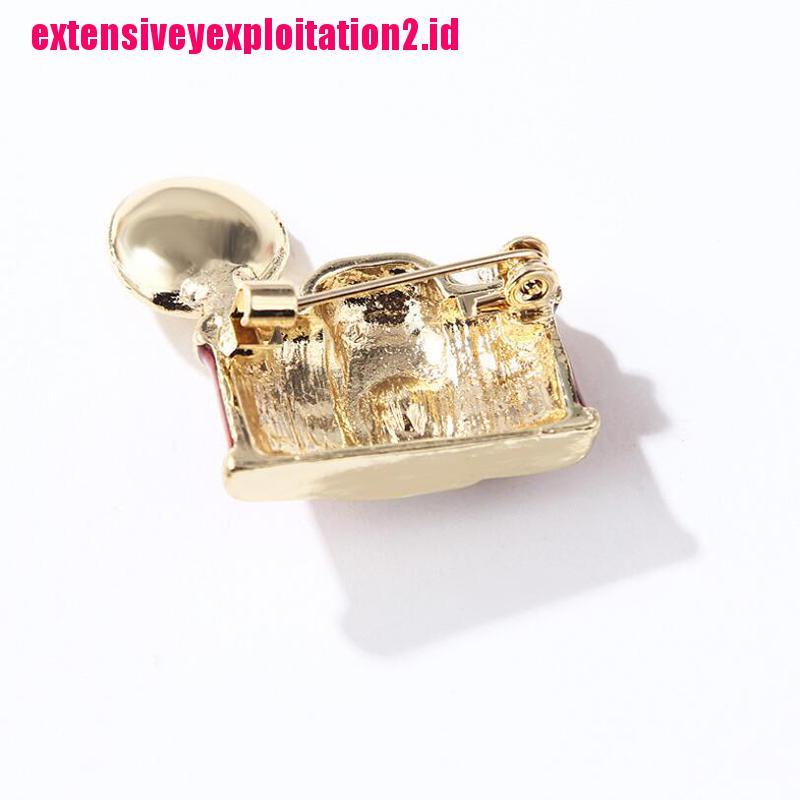 &lt; E2id &amp; &gt; Bros Pin Enamel Bentuk Kamera Mini Gaya Vintage Untuk Aksesoris Pakaian