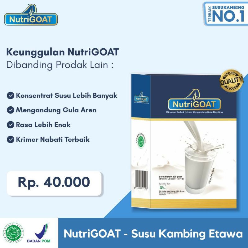 susu kambing etawa NUTRIGOAT susu bubuk putih goat milk penambah imun tubuh untuk anak dan dewasa