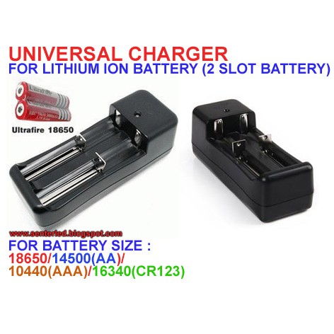 Charger Baterai Rechargeable Li-ion 18650 Kipas Angin Tangan Portable 2 slot