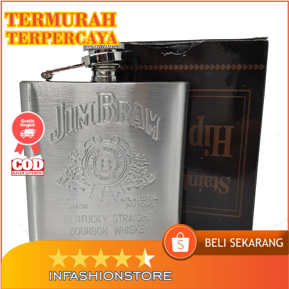 PROMO Botol Minum Whiskey portable Stainless Steel anti karat botol minum