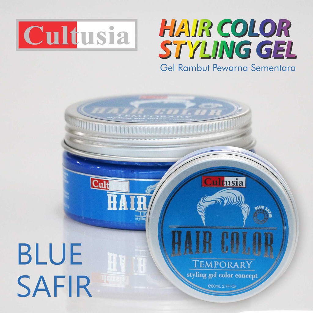 Jual CULTUSIA HAIR COLOR TEMPORARY STYLING GEL BLUE SAFIR 80ml Shopee