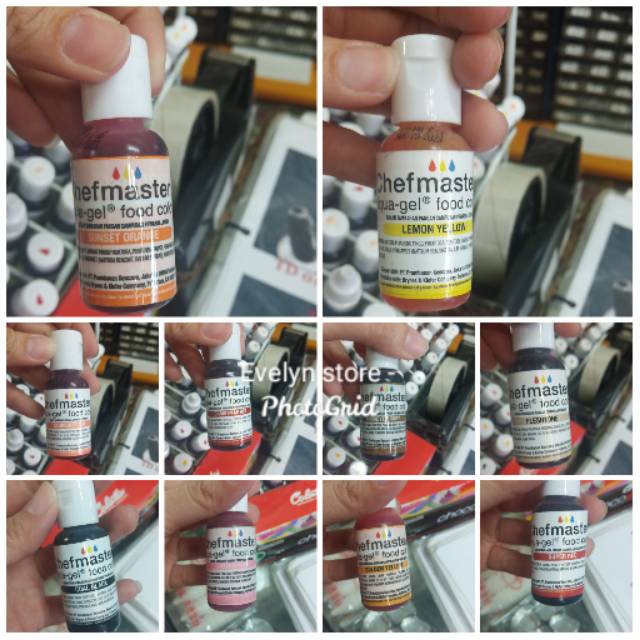 

CHEFMASTER food colouring - pewarna makanan - aqua gel - airbrush food colouring 25 ml