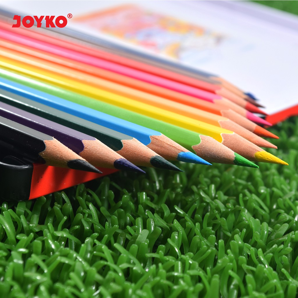 Joyko Pensil Warna Dengan Metal Case Color Pencils Hexagonal Grip-3