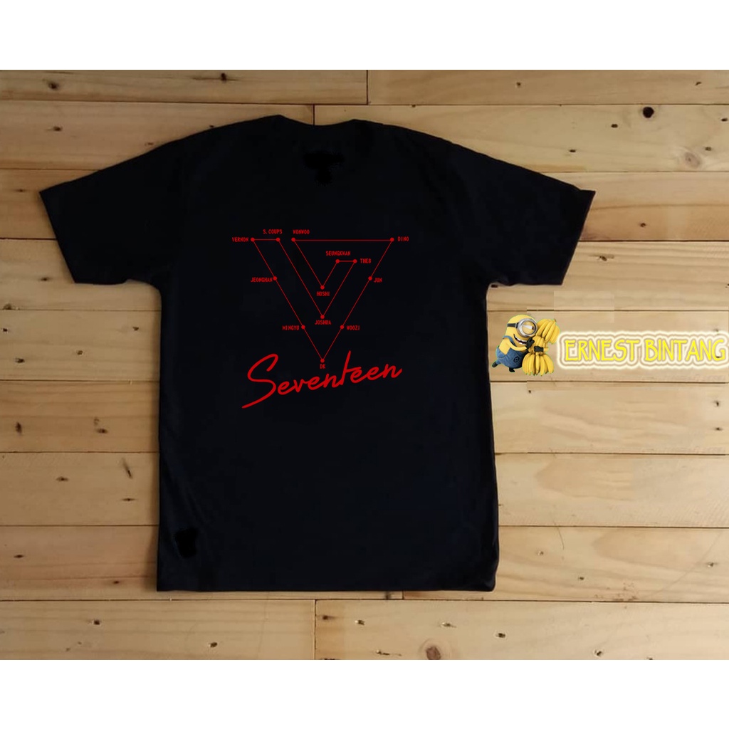 SEVENTEEN KAOS ANAK HITAM PUTIH MUSIK BAND LAKI-LAKI PEREMPUAN COUPLE