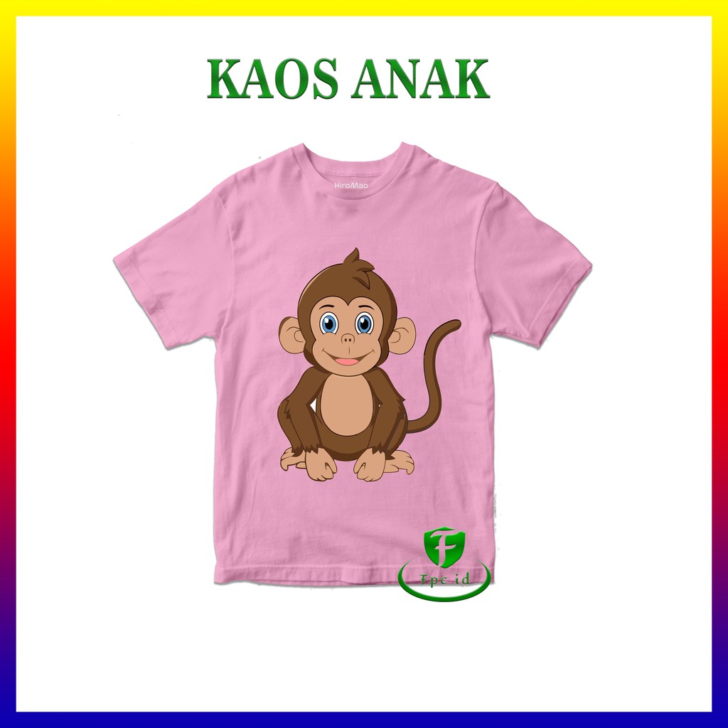 Kaos Kartun Gorge Monkey Cotton Combed 30s Baju Anak Pakaian Murah Atasan Berkualitas