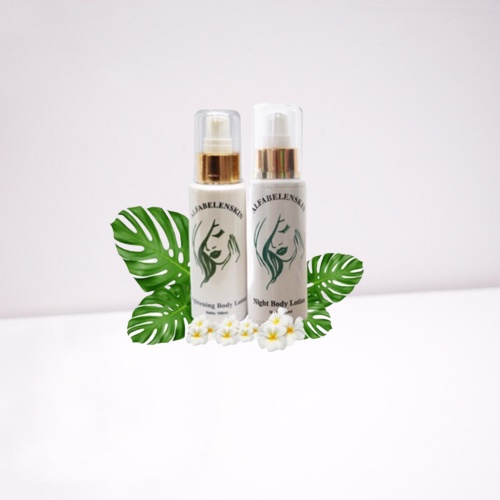 MBS - PAKET MINI NORMAL. BRIGHTENING & NIGHT BODY LOTION ALFABELENSKIN  LOTION PEMUTIH BADAN UNTUK M
