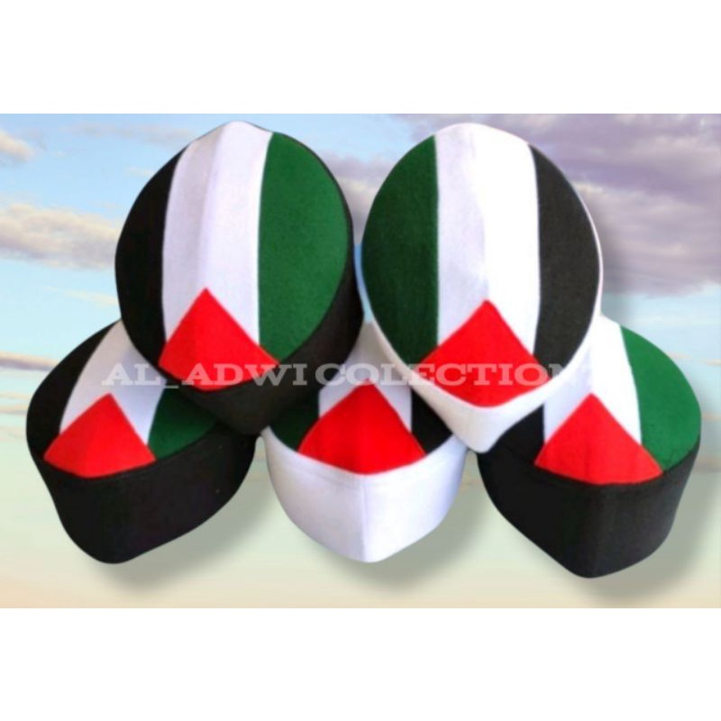 PECI PALESTINE/KOPIAH PALESTINE/PECI PALESTINE ANAK/PECI PALESTIN DEWASA HITAM PUTIH