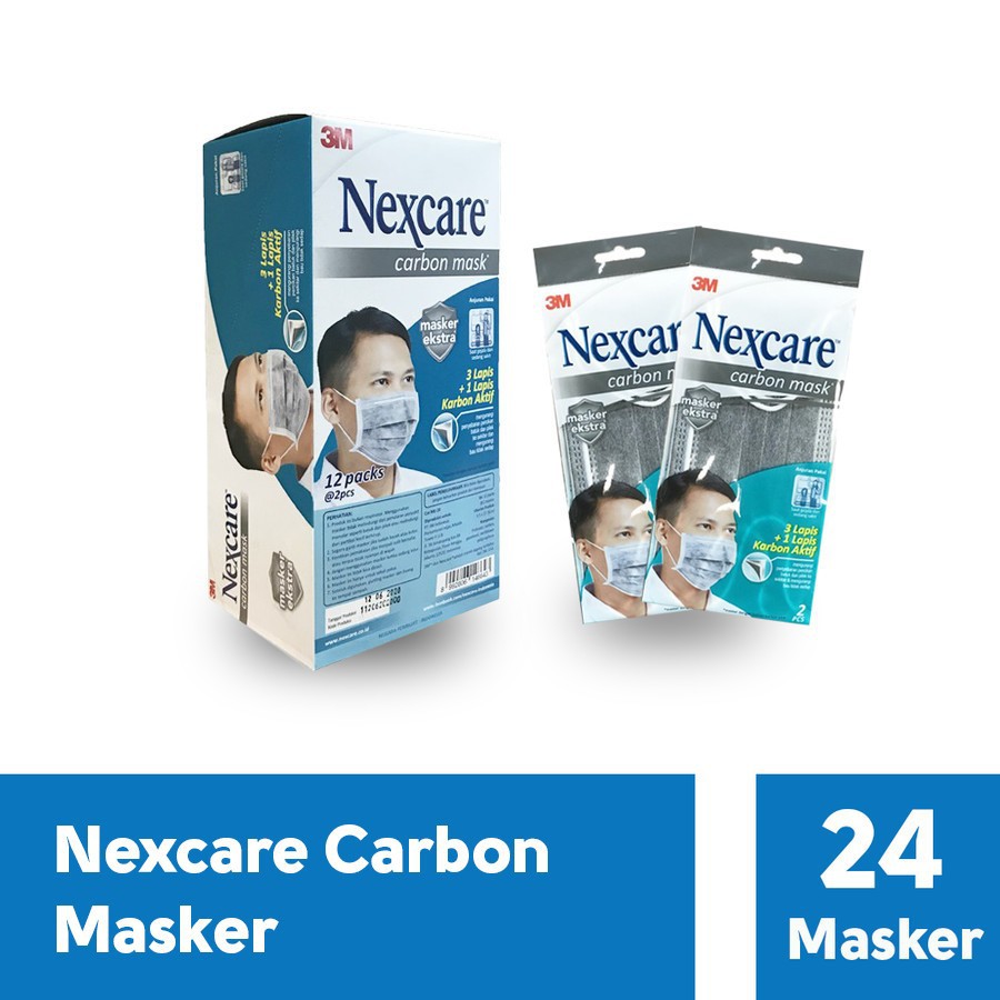 Nexcare 3M Masker 4 Lapis Extra Carbon Mask 4 Ply - 1 Box (24 Masker)