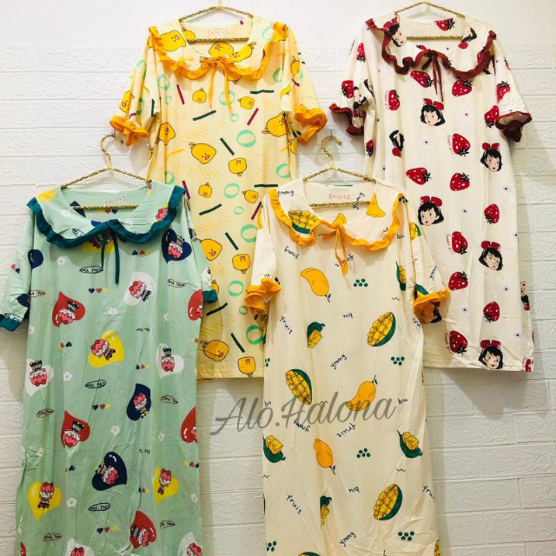 Daster Import / Daster Kerah Pita Lucu / Daster Korea / Daster Dewasa