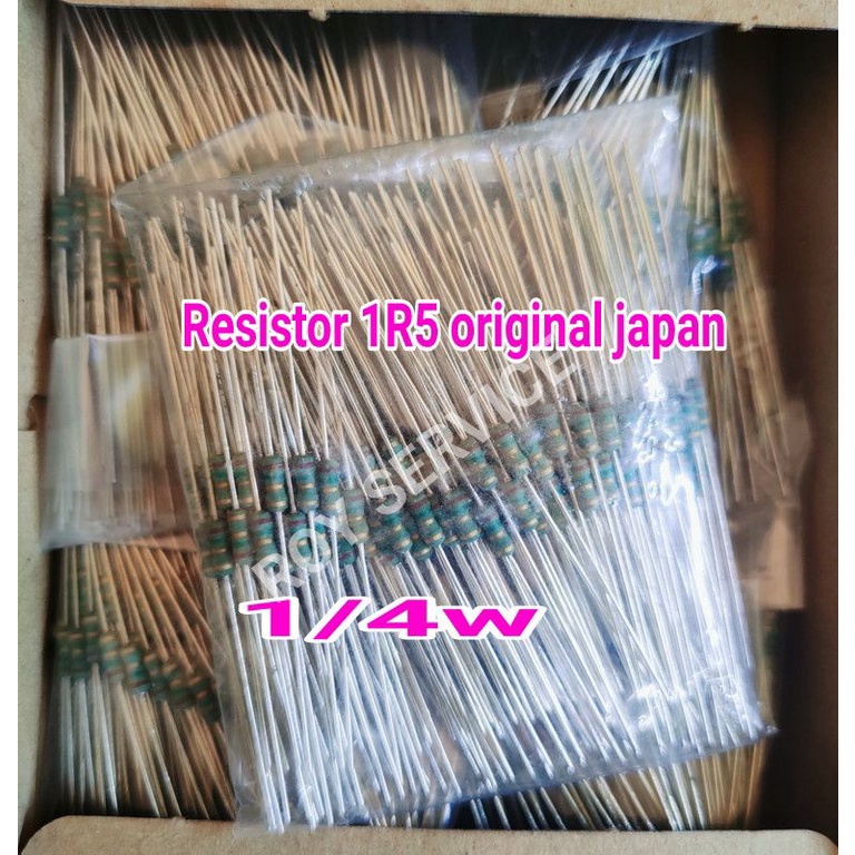 50pcs Resistor 1.5 Ohm Karbon Original Japan  / 1R5 Karbon Original Japan