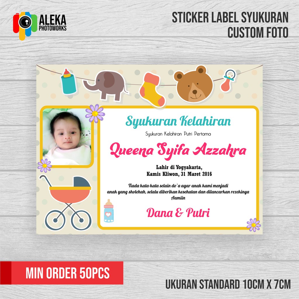 Sticker Label Syukuran Kelahiran Aqiqah  Shopee Indonesia