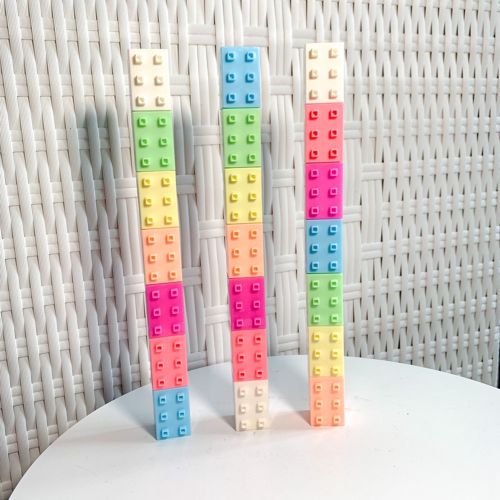 

1 SET 6 SETABILO MARKER HIGHLIGHTER SUSUN BENTUK LEGOO WARNA WARNI PASTEL LUCU UNIK MURAH BISA COD