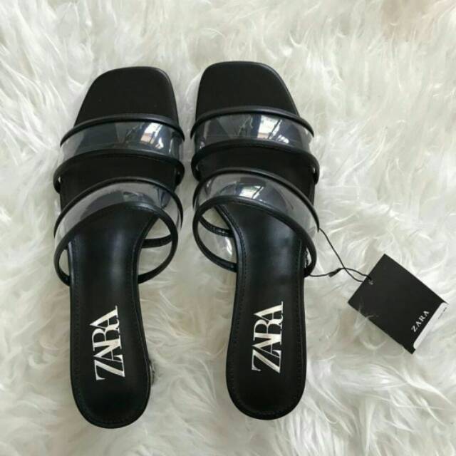 ZARA Vynil Strappy Sandals (Heels 3cm)