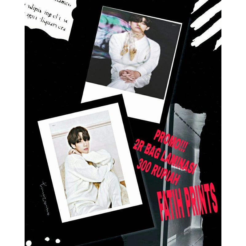 CETAK FOTO POLAROID HITAM LAMINASI