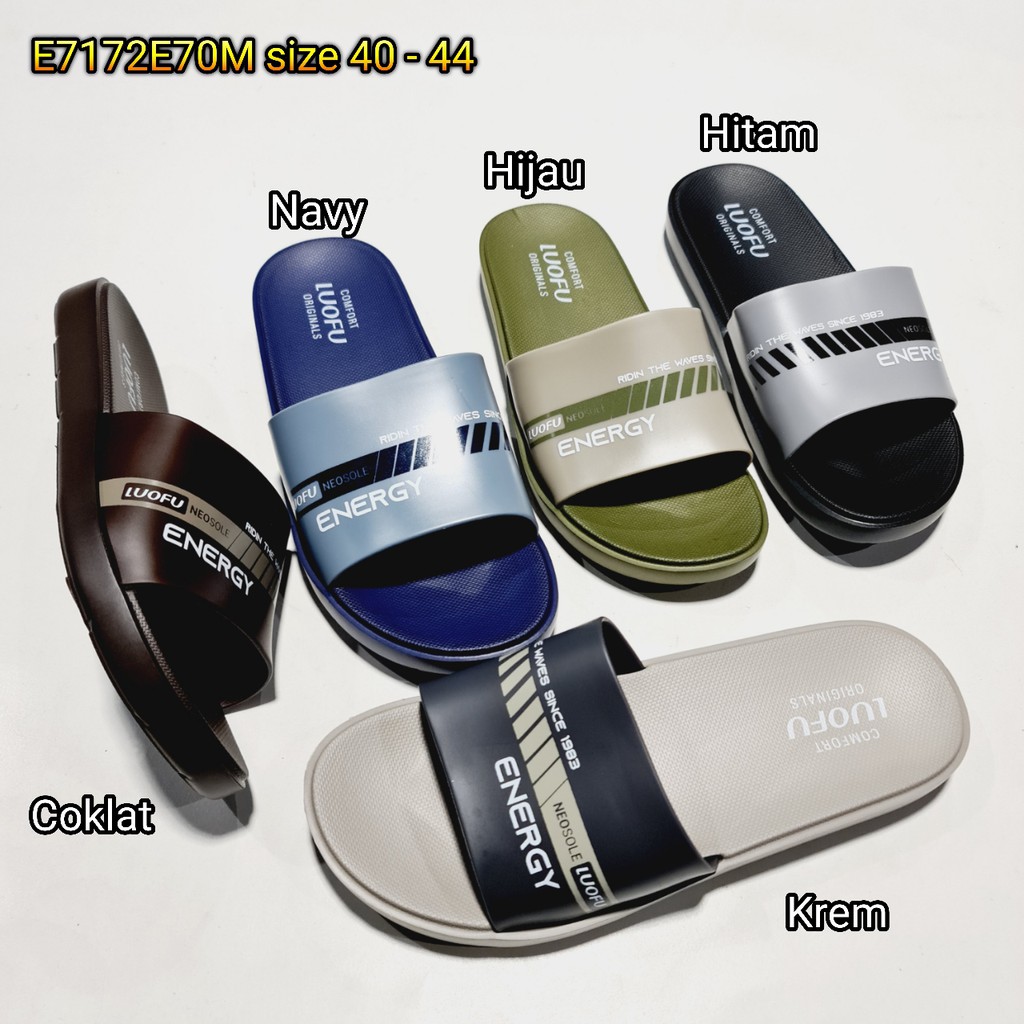 LUOFU ORIGINAL jelly sandal cowok selop luofu karet import sendal pria E7172E70M