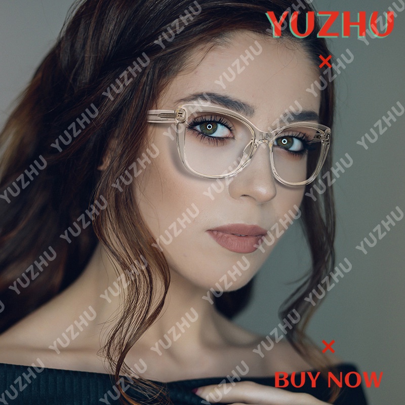 【Bayar di Tempat】High Quality Square mata kucing kacamatawanita TR90 Fleksibel Frame Eyeglasses