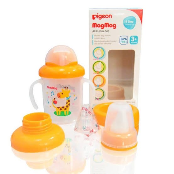 Pigeon Training Cup Set Mag-Mag - Set Botol Minum Anak All in One - Pigeon Mag Mag